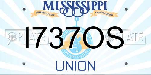 I737OS Mississippi License Plate