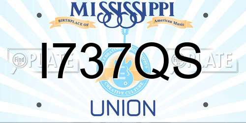 I737QS Mississippi License Plate