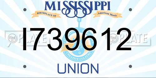 I739612 Mississippi License Plate