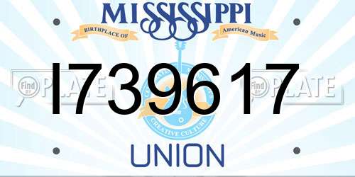 I739617 Mississippi License Plate