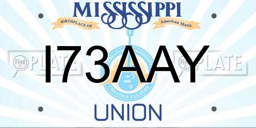 I73AAY Mississippi License Plate