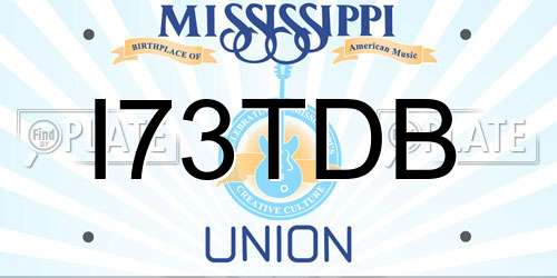 I73TDB Mississippi License Plate