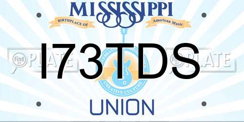 I73TDS Mississippi License Plate