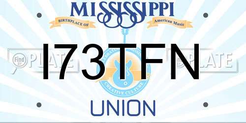 I73TFN Mississippi License Plate