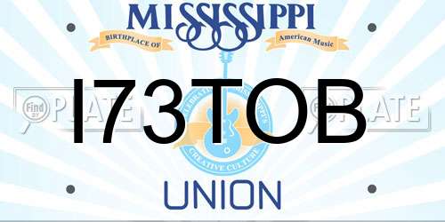 I73TOB Mississippi License Plate