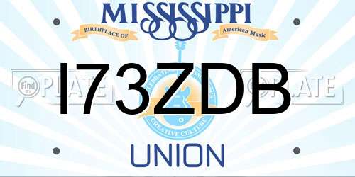 I73ZDB Mississippi License Plate