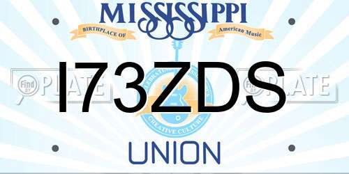 I73ZDS Mississippi License Plate