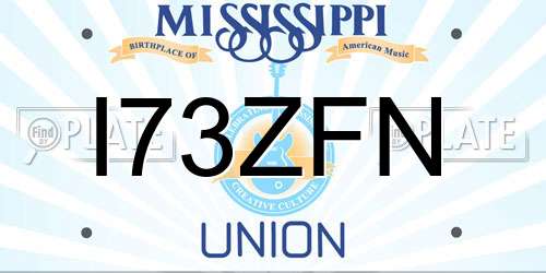 I73ZFN Mississippi License Plate