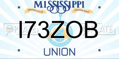 I73ZOB Mississippi License Plate