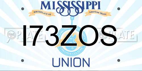 I73ZOS Mississippi License Plate