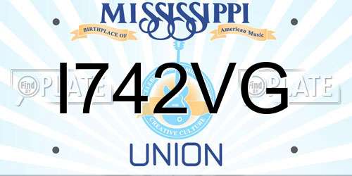 I742VG Mississippi License Plate