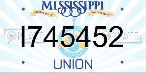 I745452 Mississippi License Plate
