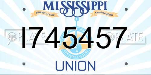 I745457 Mississippi License Plate