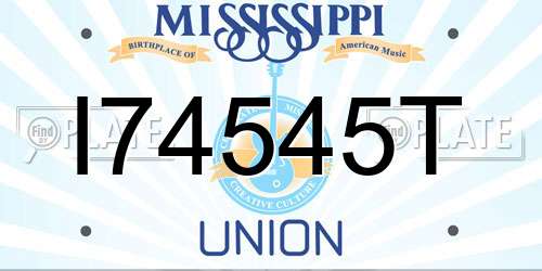 I74545T Mississippi License Plate