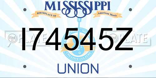 I74545Z Mississippi License Plate
