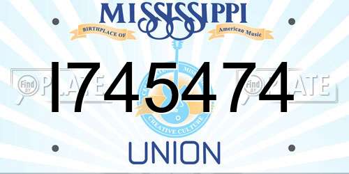 I745474 Mississippi License Plate