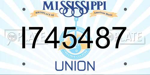 I745487 Mississippi License Plate