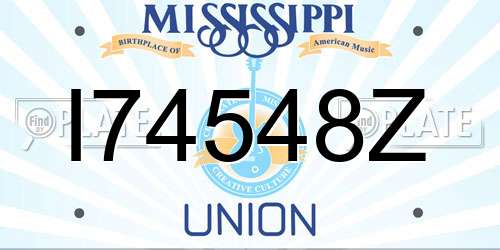 I74548Z Mississippi License Plate