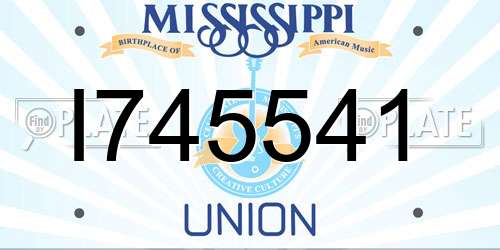 I745541 Mississippi License Plate