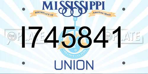 I745841 Mississippi License Plate