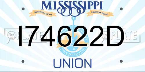 I74622D Mississippi License Plate