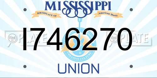 I746270 Mississippi License Plate