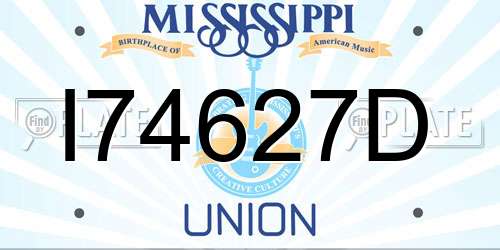 I74627D Mississippi License Plate