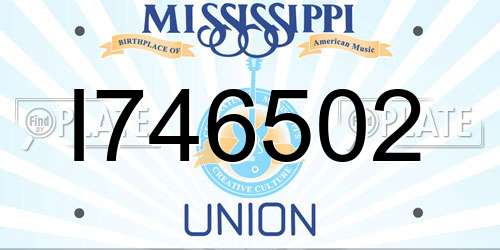 I746502 Mississippi License Plate