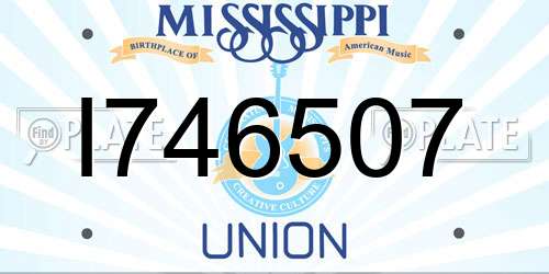 I746507 Mississippi License Plate