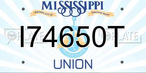 I74650T Mississippi License Plate