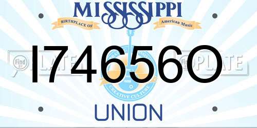 I74656O Mississippi License Plate