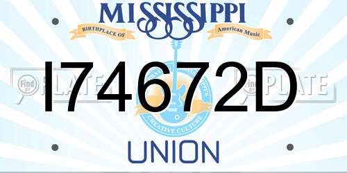 I74672D Mississippi License Plate