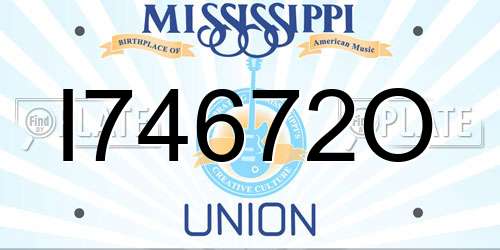 I74672O Mississippi License Plate