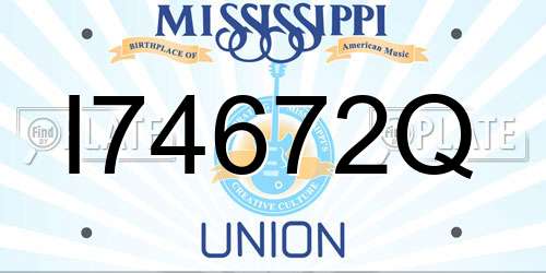 I74672Q Mississippi License Plate