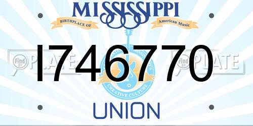 I746770 Mississippi License Plate