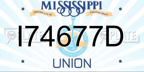 I74677D Mississippi License Plate