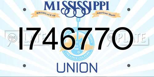 I74677O Mississippi License Plate
