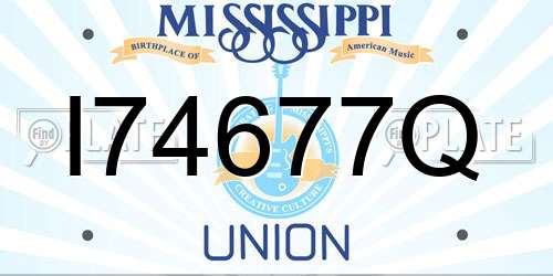 I74677Q Mississippi License Plate