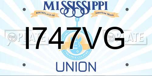 I747VG Mississippi License Plate