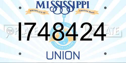 I748424 Mississippi License Plate