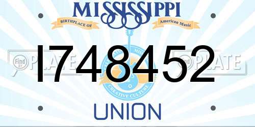 I748452 Mississippi License Plate