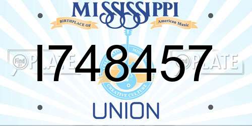 I748457 Mississippi License Plate