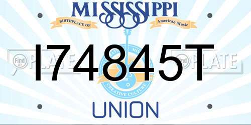 I74845T Mississippi License Plate