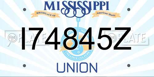 I74845Z Mississippi License Plate