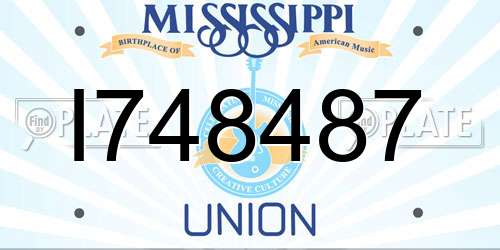 I748487 Mississippi License Plate