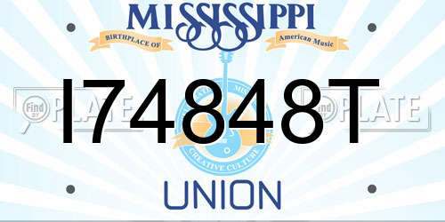 I74848T Mississippi License Plate