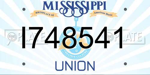 I748541 Mississippi License Plate