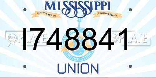 I748841 Mississippi License Plate