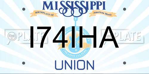 I74IHA Mississippi License Plate