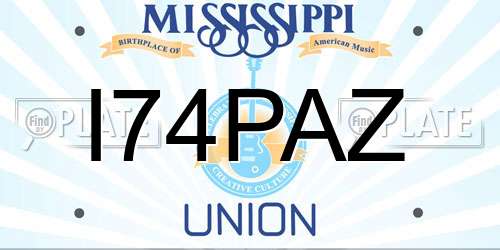 I74PAZ Mississippi License Plate